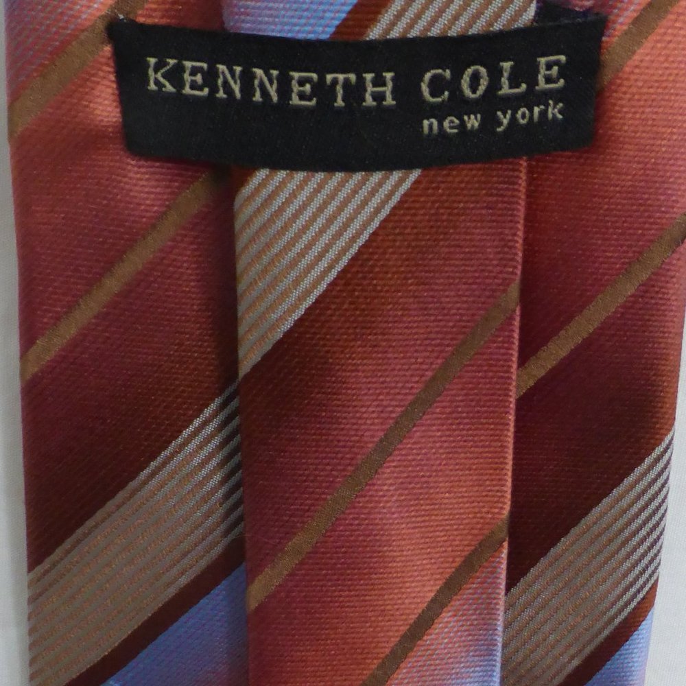 KENNETH COLE New York, handmade striped neck tie, 100% silk